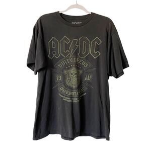 ACDC Mens Size XL Dirty Deeds Graphic Print Short Sleeve T Shirt